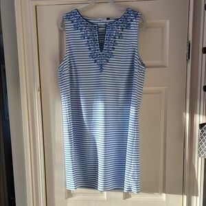 TALBOTS  Striped Sleeveless  swim coverup